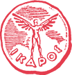 Το λογότυπο των εκδόσεων Ίκαρος σε κόκκινο χρώμα.
